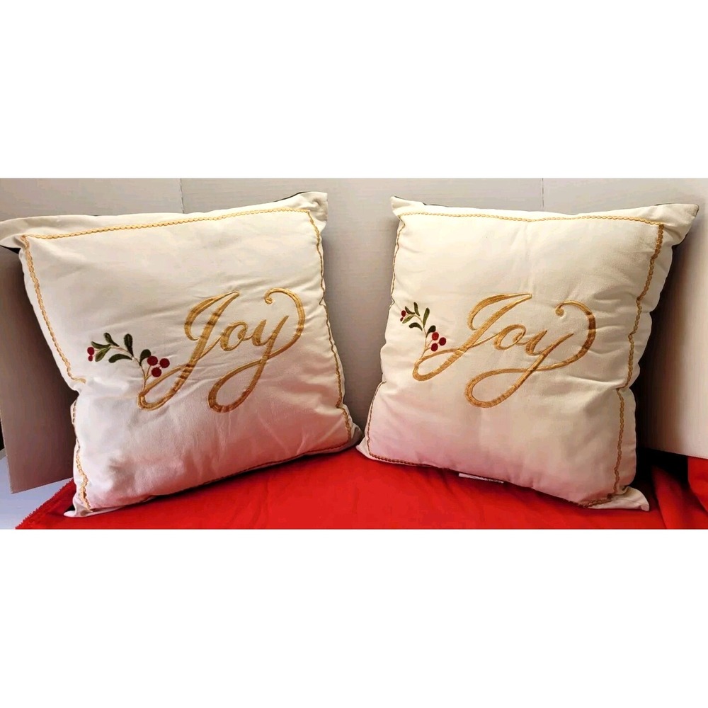 Embroidered Pair Christmas Joy Sofa‎ Couch Pillows  Better Homes and Gardens